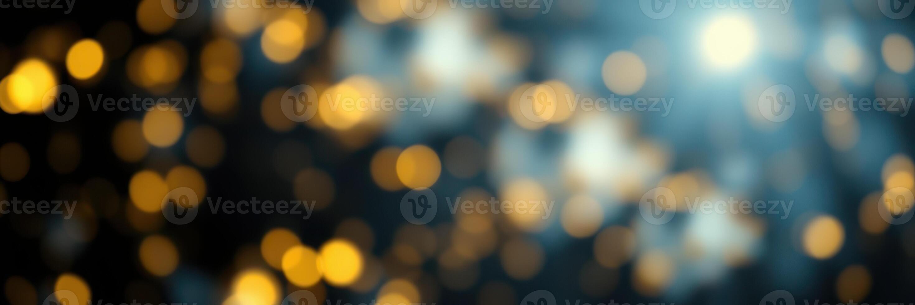 Shimmering golden lights create a captivating atmosphere in an abstract nighttime setting photo