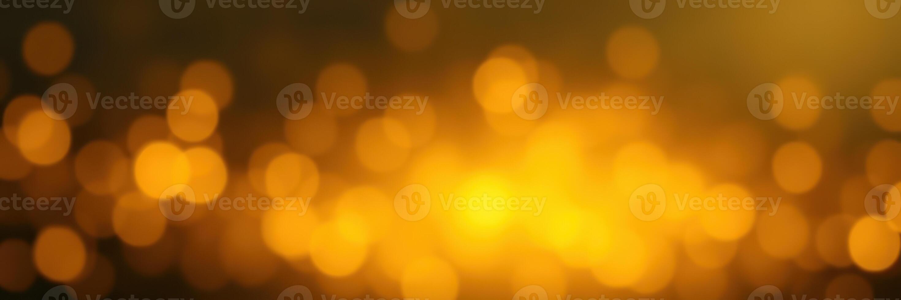 Golden bokeh lights create a warm, enchanting atmosphere in a festive setting during the evening hours photo