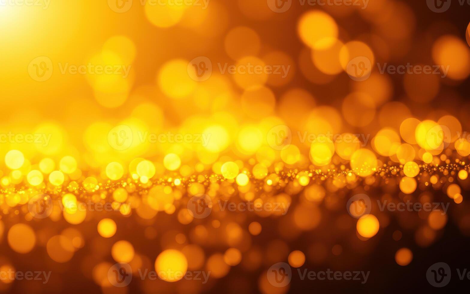 Glowing golden bokeh effect creating a warm atmosphere for events and celebrations photo