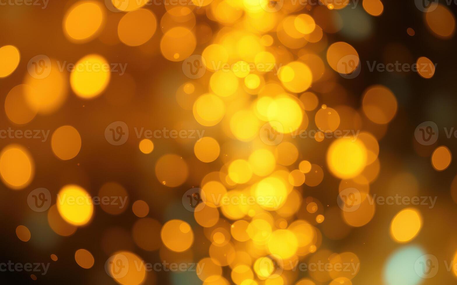 Sparkling golden bokeh lights create a festive and enchanting atmosphere during a nighttime event celebration photo