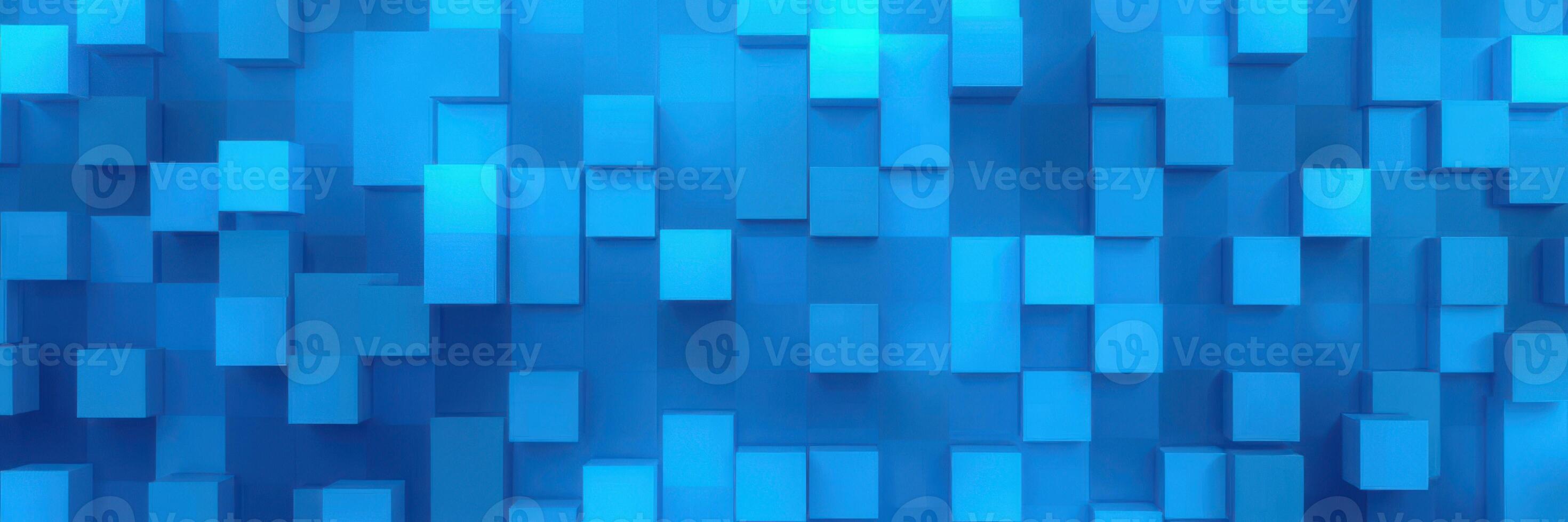 Bright blue geometric abstraction with varying shades and block patterns enhancing modern digital aesthetics photo