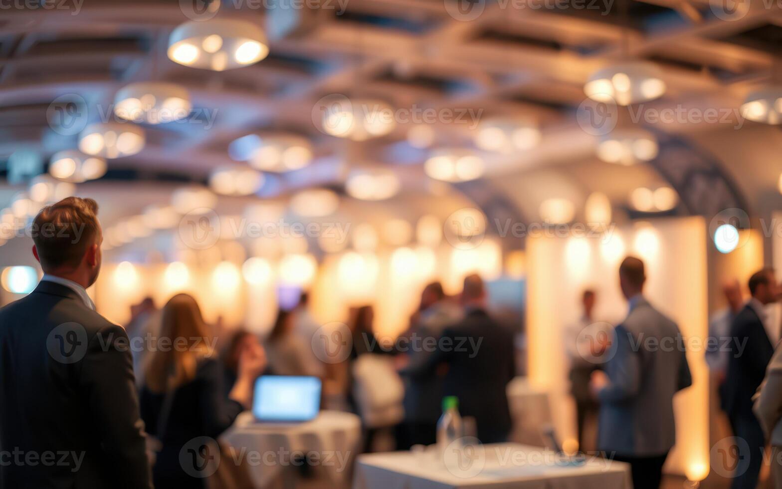 Networking event gathers professionals for collaboration and idea exchange in a busy urban venue photo