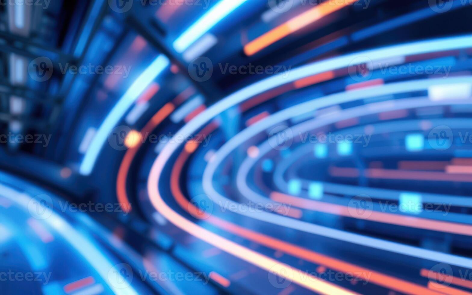 Colorful abstract background with glowing lines and shapes in a futuristic digital environment at night photo