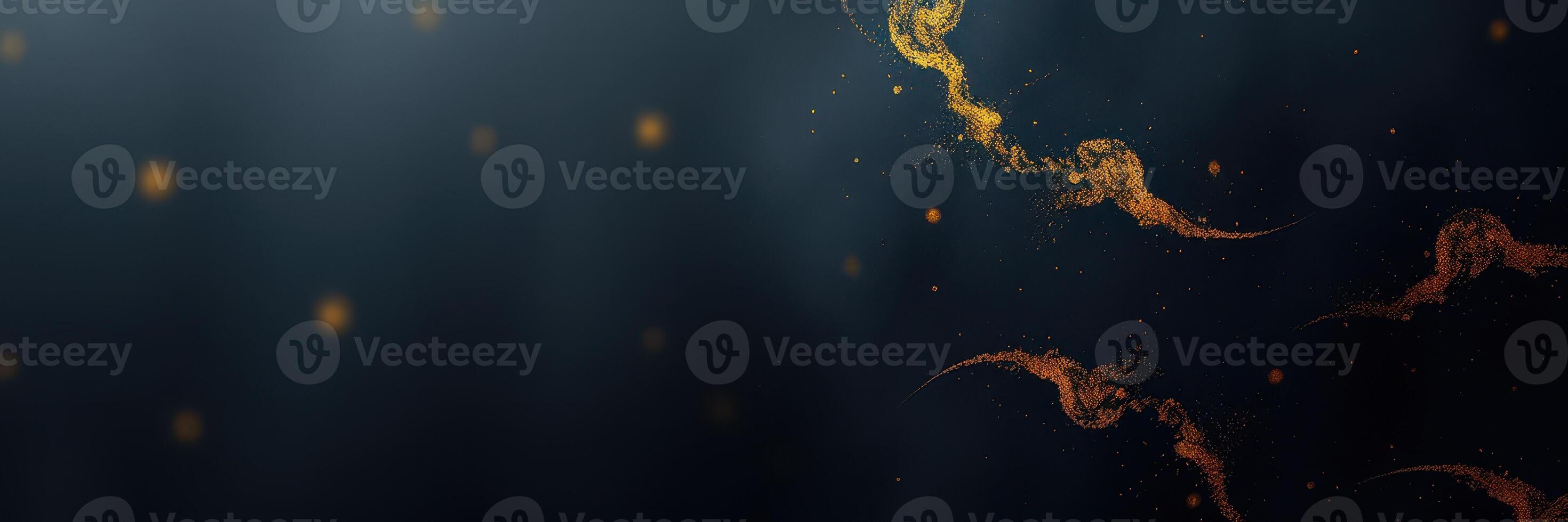 Golden particles swirl softly in a dark background creating an ethereal atmosphere during the evening hours photo