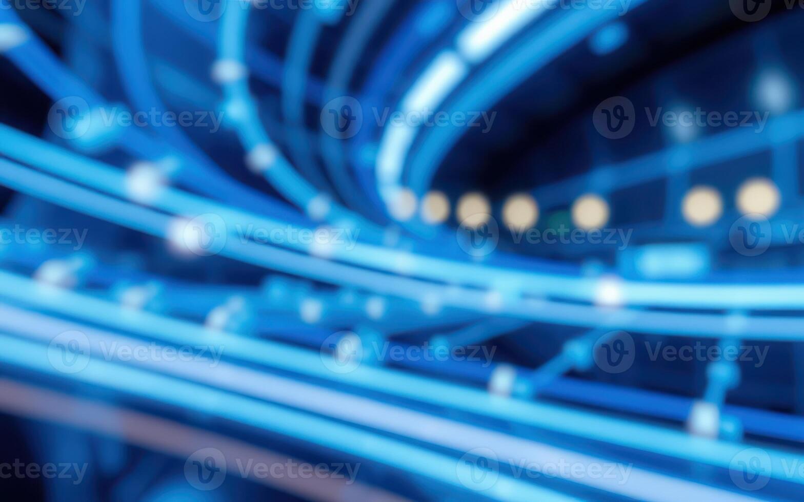 Abstract blue light trails create a futuristic atmosphere in a digital space photo