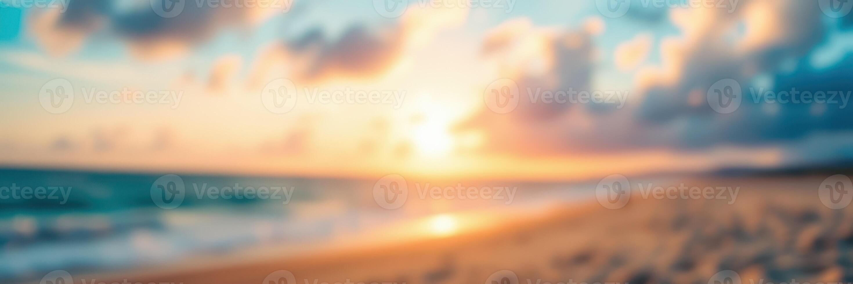 Serene sunset at a beach with soft waves and clouds creating a tranquil atmosphere in the evening sky photo