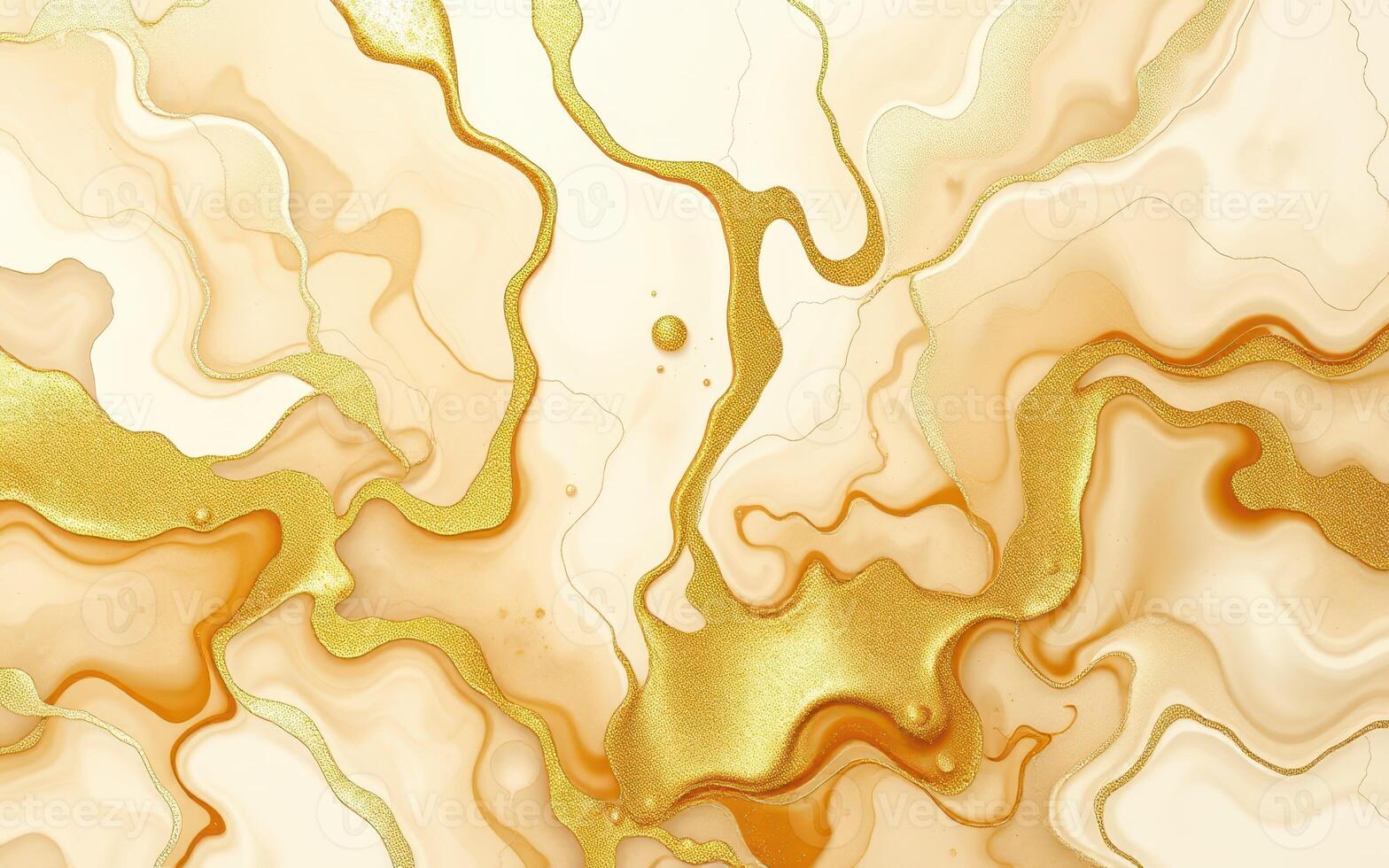 Abstract golden marbled texture with flowing patterns in warm tones and soft gradients photo