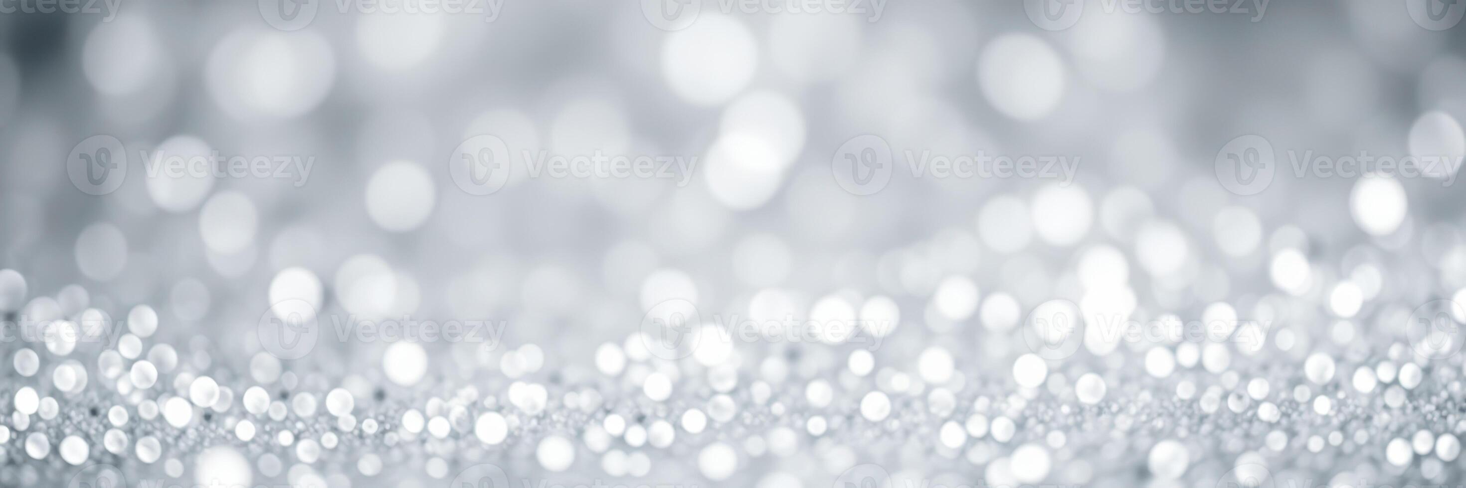 Shimmering silver bokeh effect creates a dazzling backdrop for celebrations and special events photo
