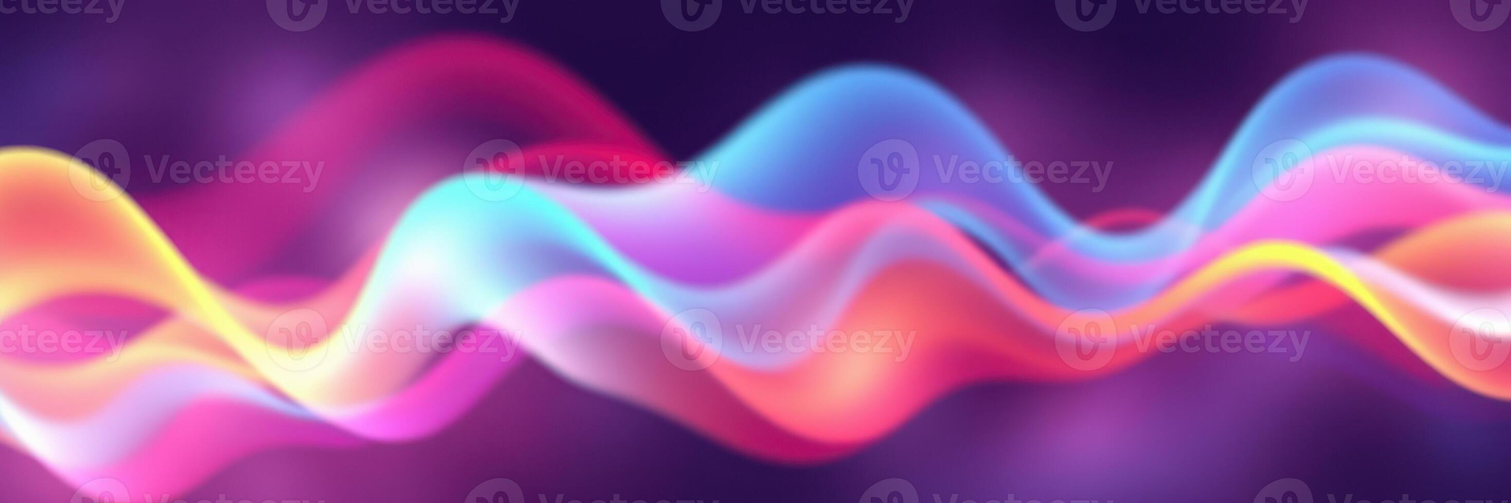 Colorful flowing waves representing sound or energy in a vibrant abstract design photo