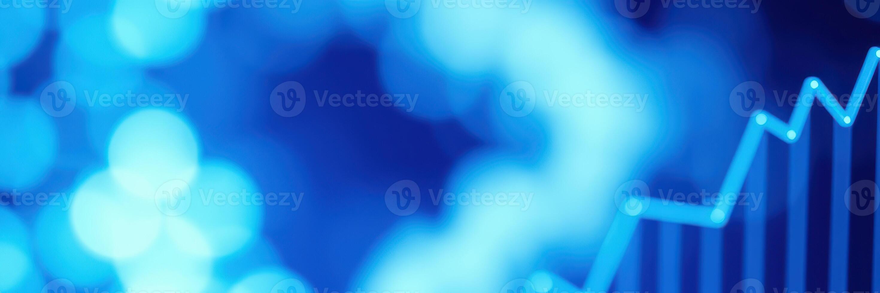 Abstract blue background with upward trend line representing growth and success photo
