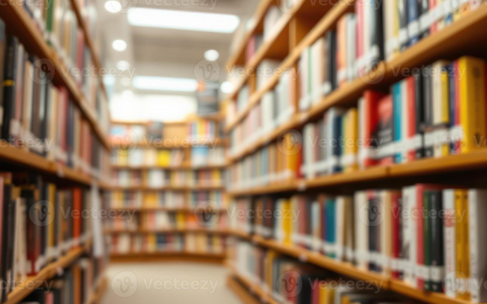 Library interior with shelves filled with books and soft lighting creating a cozy reading atmosphere photo