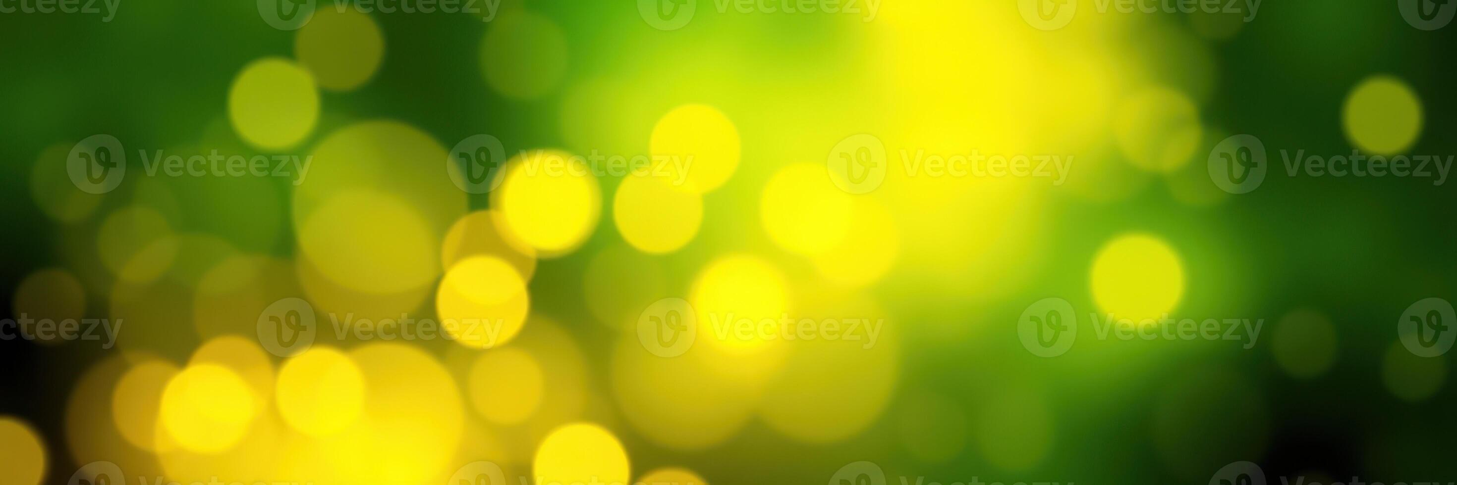 Bright and colorful bokeh lights create an enchanting atmosphere in a vibrant green and yellow setting photo