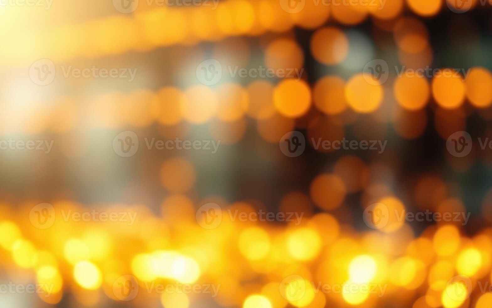 Glowing orbs of light create a warm ambiance in a festive setting during twilight hours photo