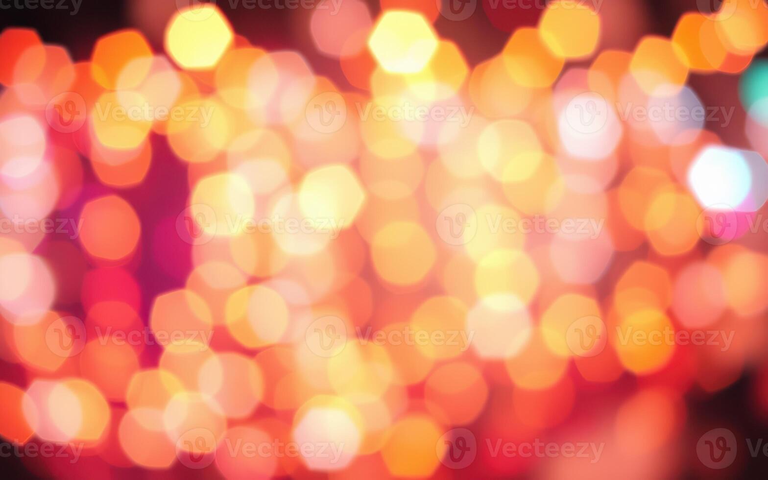 Colorful bokeh lights create a vibrant atmosphere at a nighttime celebration in the city photo