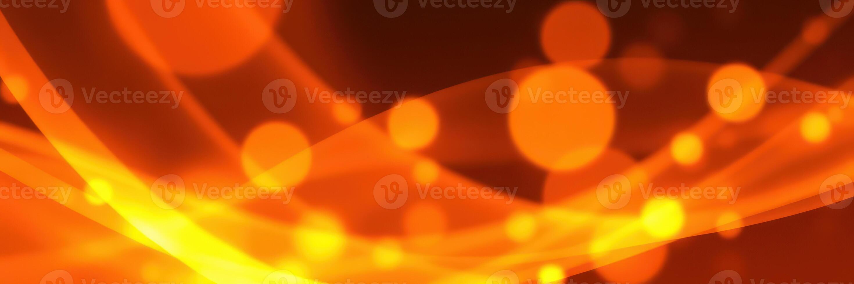 Vibrant orange abstract background with swirling patterns and glowing dots creating a dynamic and warm atmosphere photo