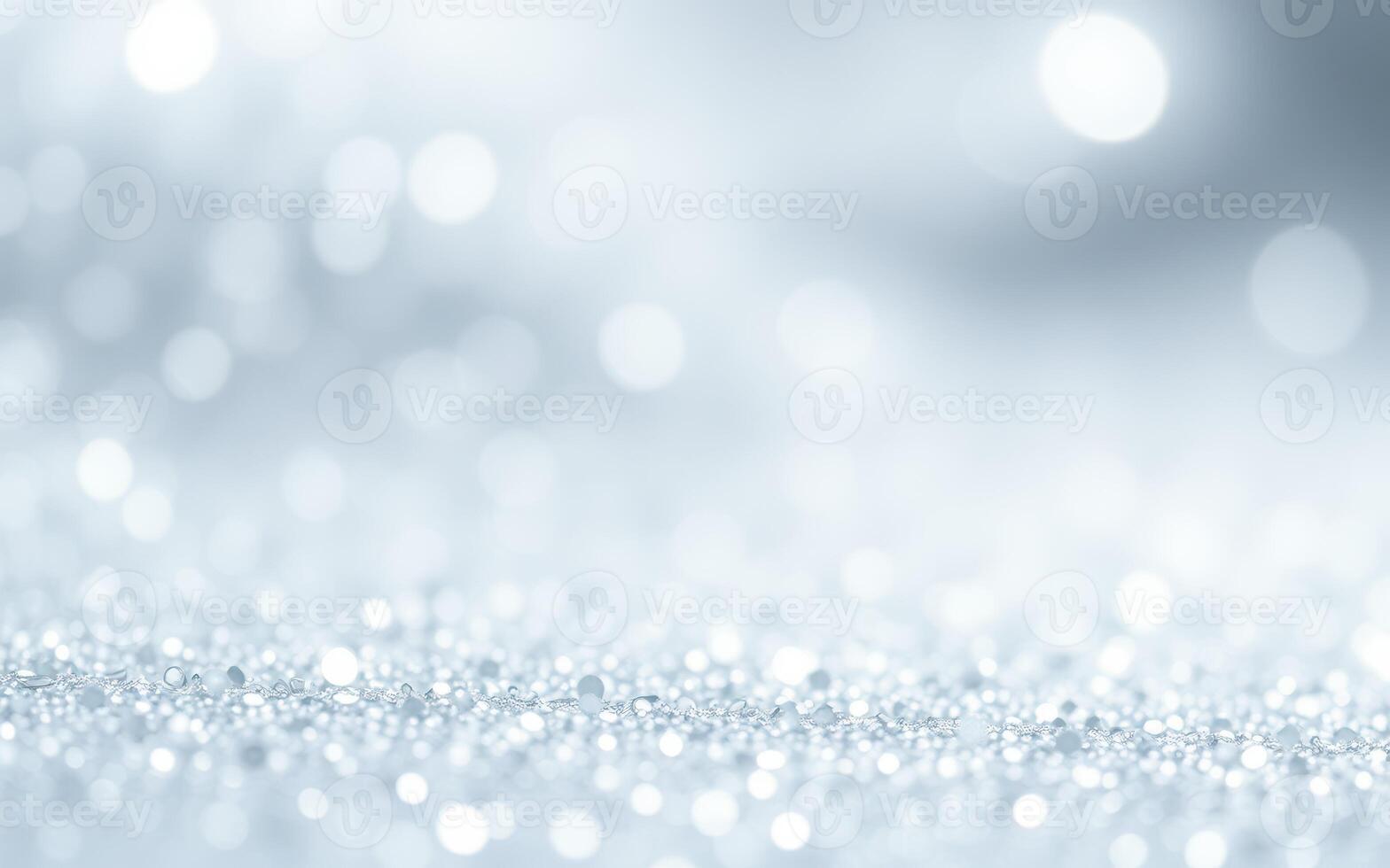 Shimmering silver particles create a dreamy atmosphere during a winter celebration or festive event at night photo