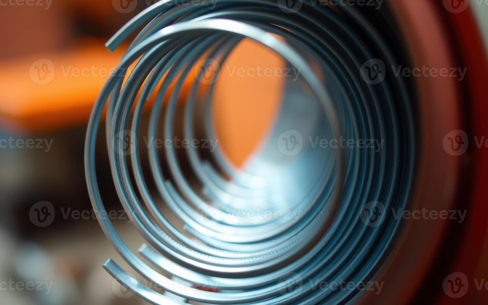 Metal coil rolls through industrial machinery in a manufacturing process showcasing precision engineering techniques photo