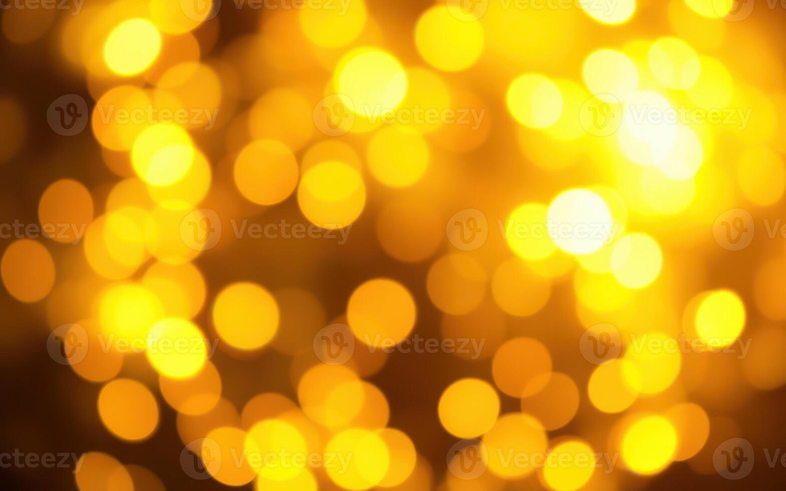 Bright golden bokeh lights create a warm and festive atmosphere for celebrations during the nighttime photo