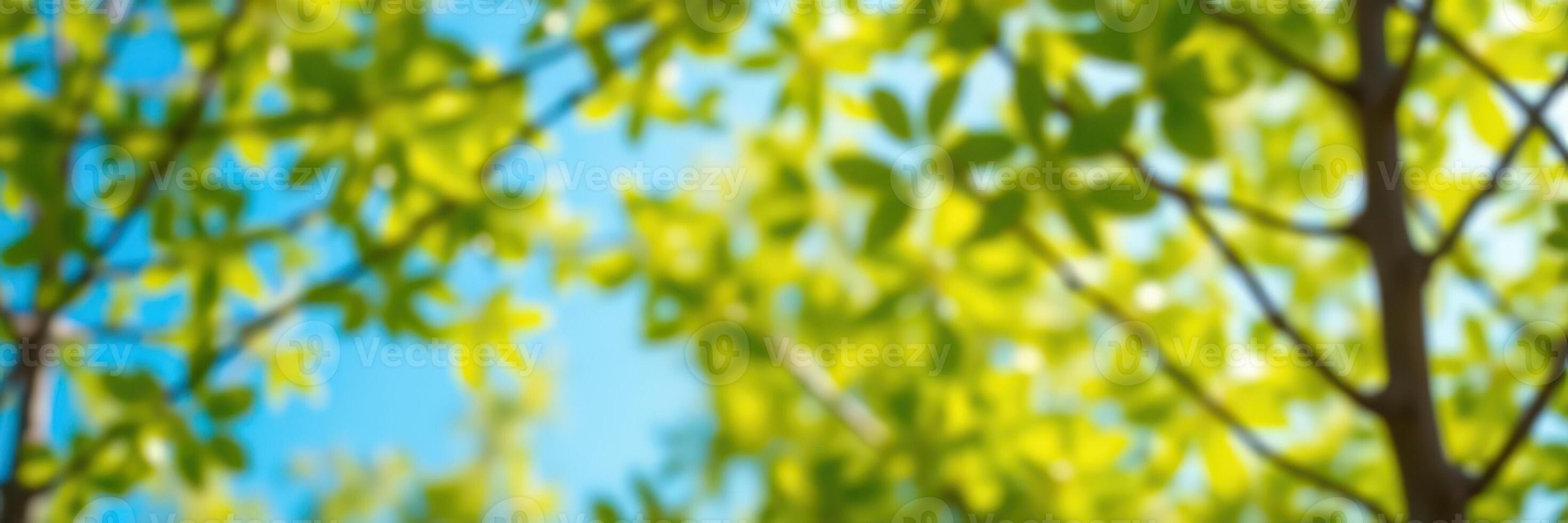 Lush green leaves sway gently under a clear blue sky on a sunny day in a vibrant natural setting photo