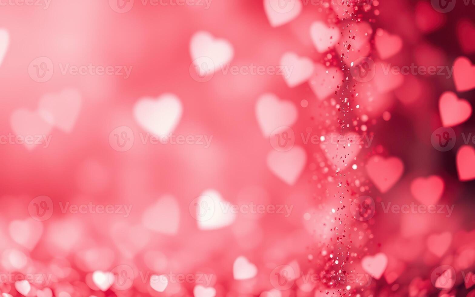 Heart-shaped bokeh effect in soft pink hues creates a romantic atmosphere for special occasions and celebrations photo