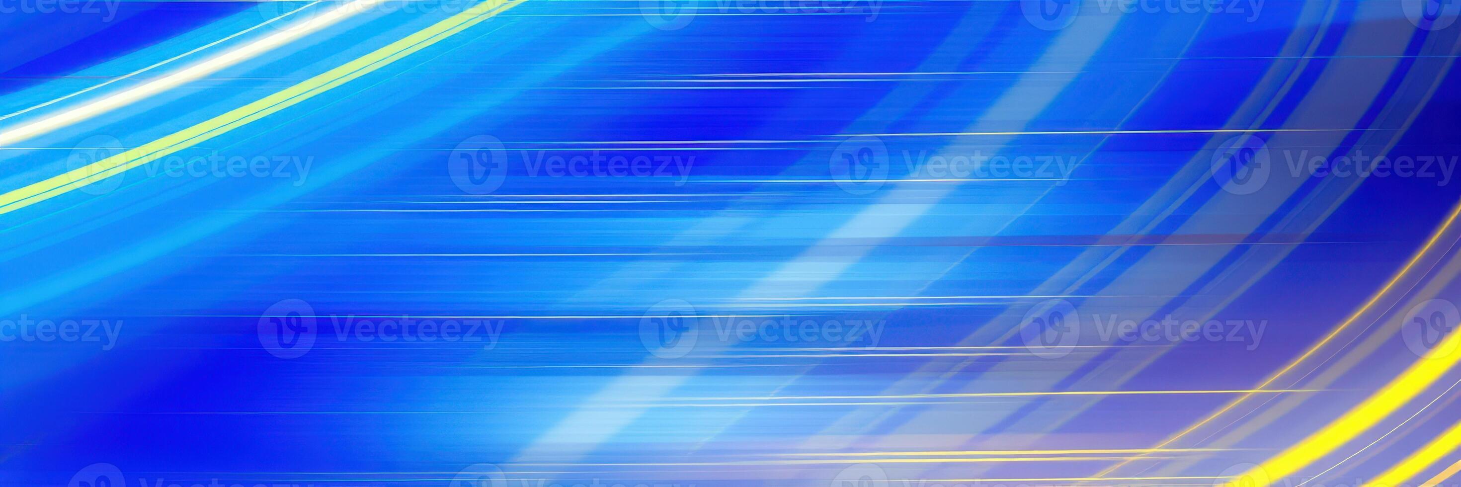 Dynamic abstract background in vibrant blue and yellow hues showcasing light trails and motion effects photo