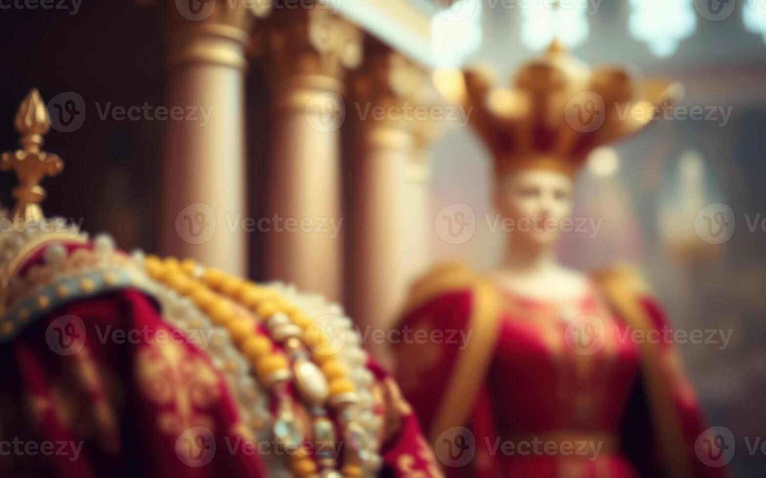 Detailed view of ornate costumes and regal attire in a cultural display showcasing craftsmanship and artistry photo