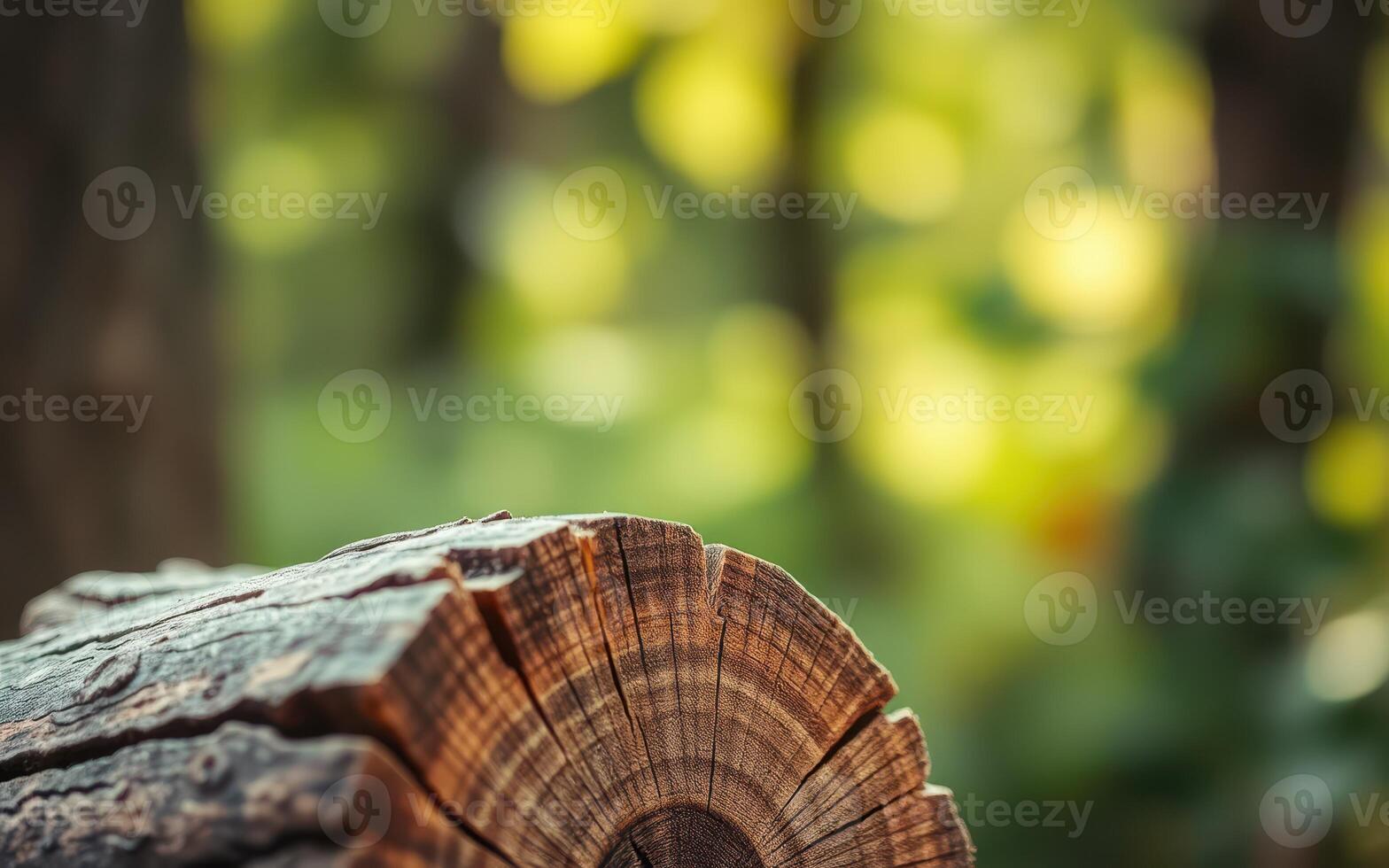 Natural log with detailed texture in a vibrant forest environment during daylight photo