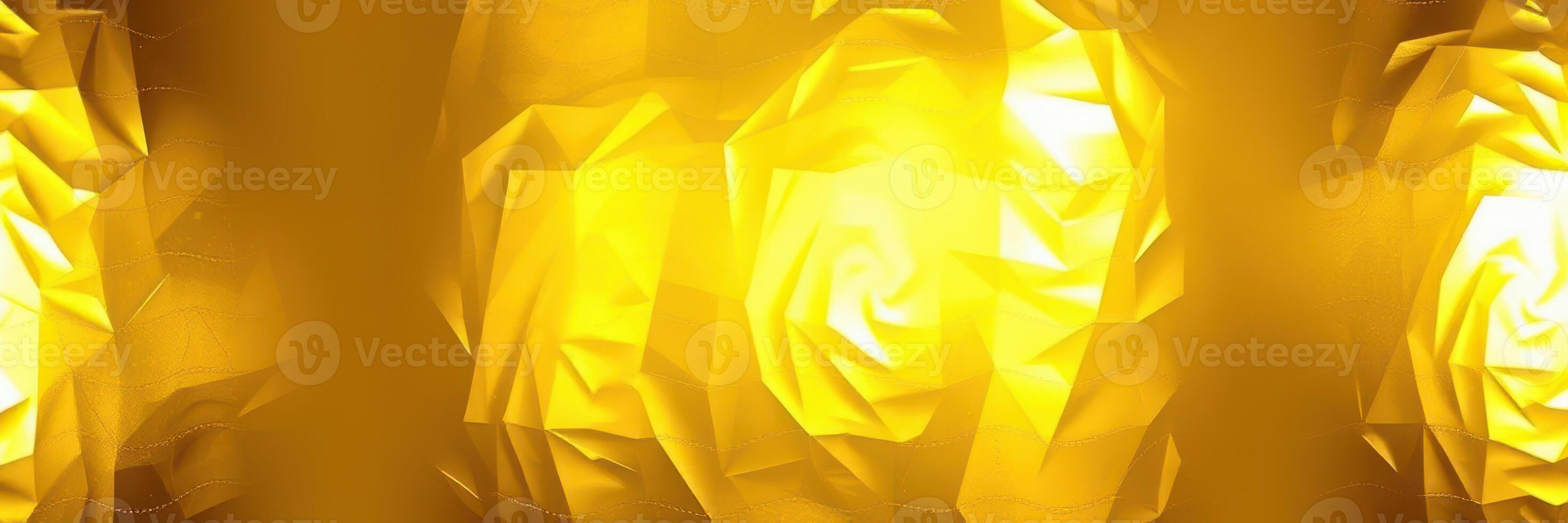 Golden geometric shapes illuminated in warm light create an abstract visual effect photo