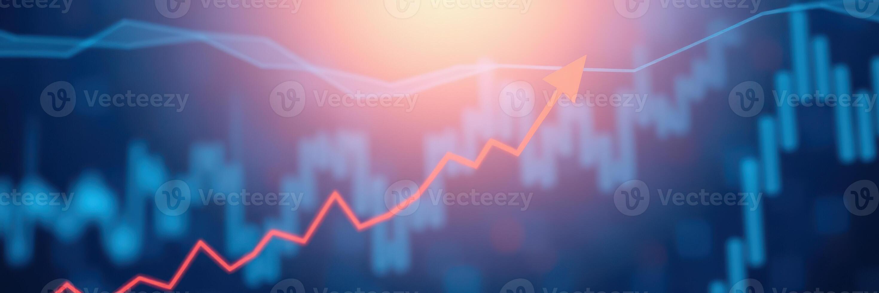 Stock market trends show positive growth with an upward movement in the financial data analysis photo