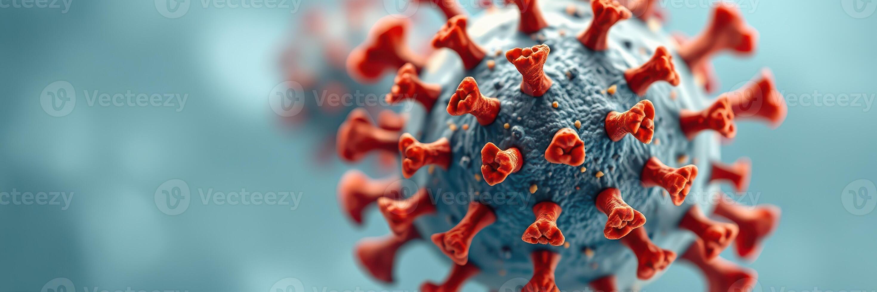 Detailed illustration of a coronavirus particle showcasing its structure and spikes in a scientific context photo