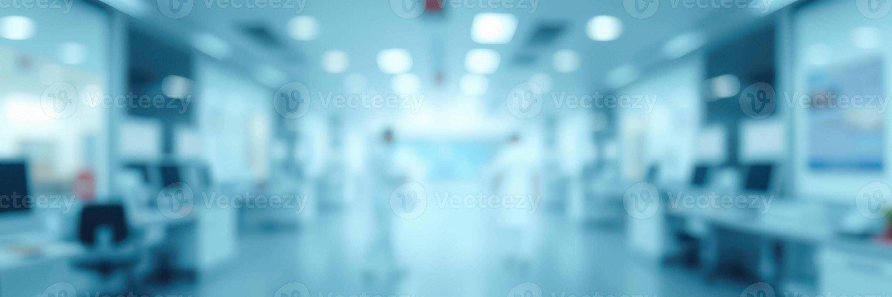 Healthcare professionals work in a busy hospital environment focused on patient care and modern technology during the day photo