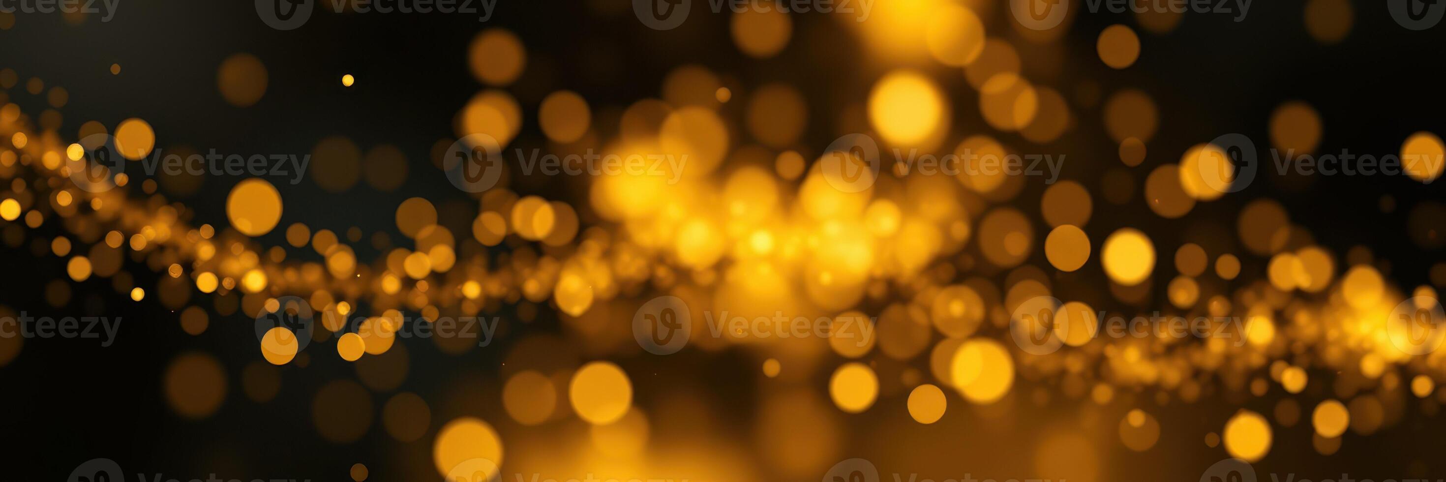 Golden shimmering particles create a magical backdrop for celebrations and festive events in an elegant display photo