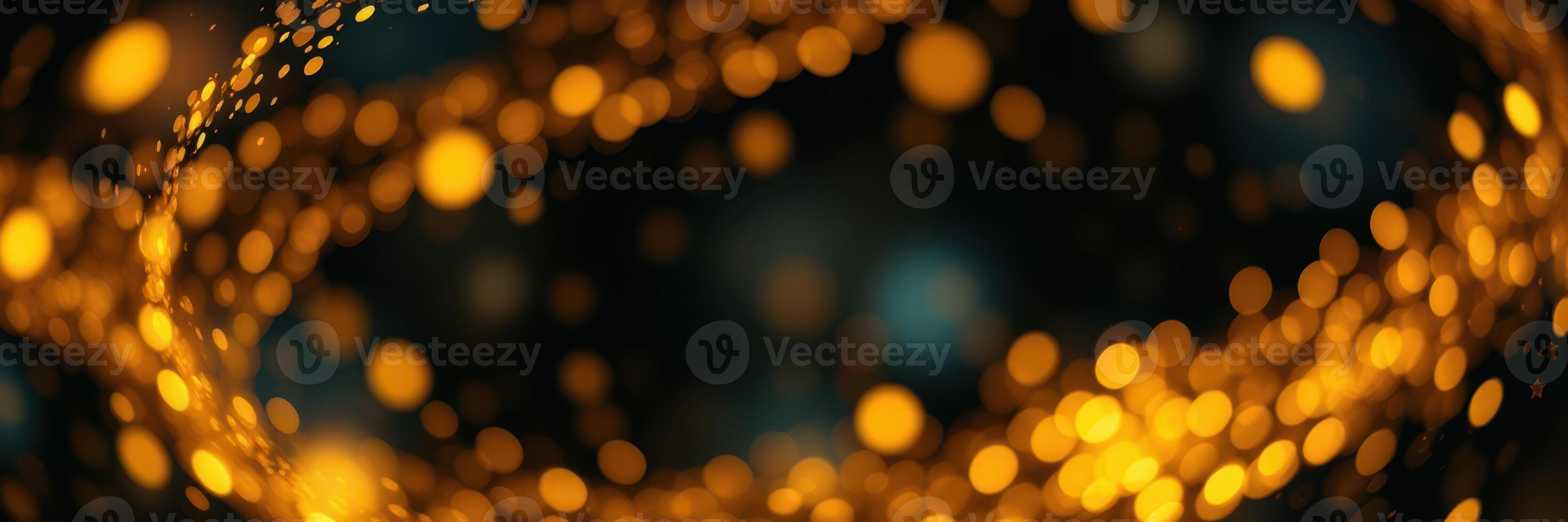 Vibrant circles of light create a mesmerizing golden glow in a dark background during an evening celebration photo
