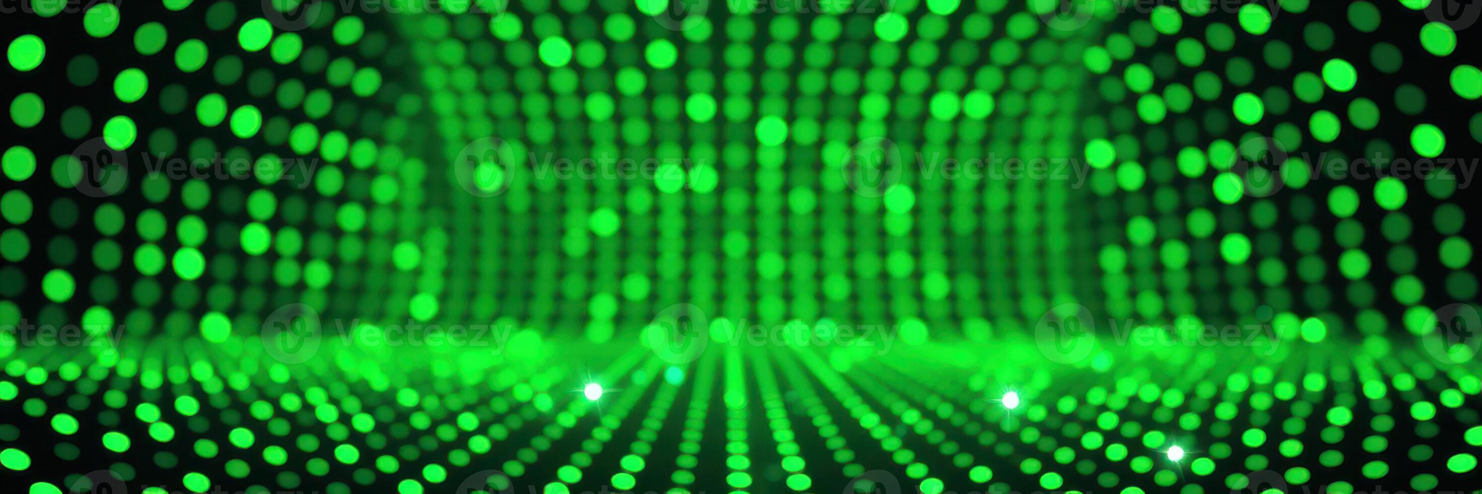 Vivid green light dots creating a mesmerizing pattern in a digital space photo