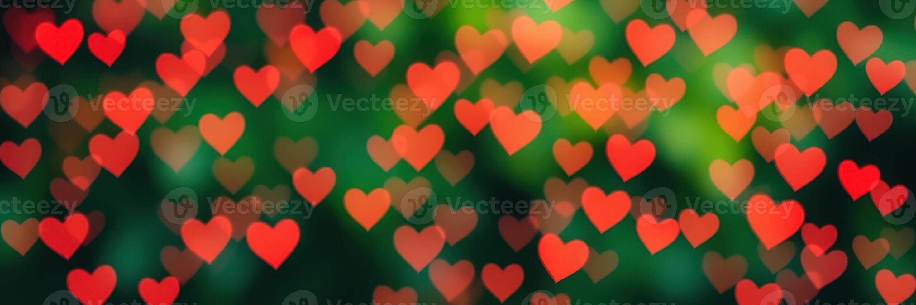Colorful heart shapes create a romantic backdrop filled with warmth and joy in a dreamy outdoor setting during a sunny day photo