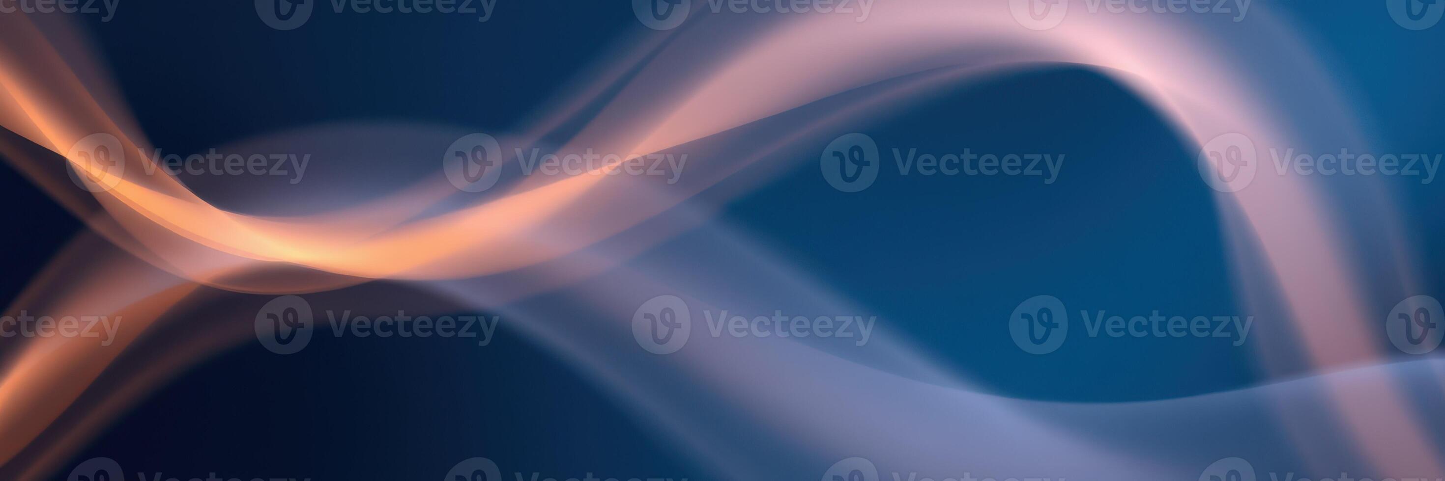 Abstract light trails flow in dynamic patterns against a deep blue background during nighttime illumination photo
