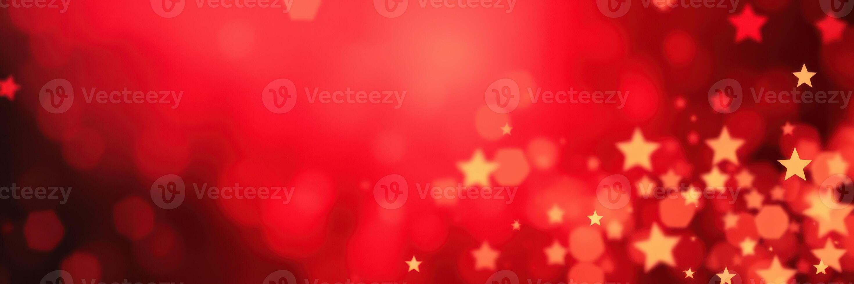 Decorative red background with shimmering stars creating a festive atmosphere photo