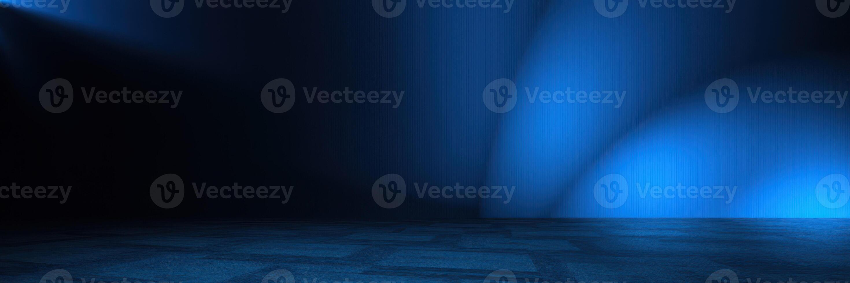Vibrant blue lighting creating an atmospheric backdrop for performances during an evening event in an urban setting photo