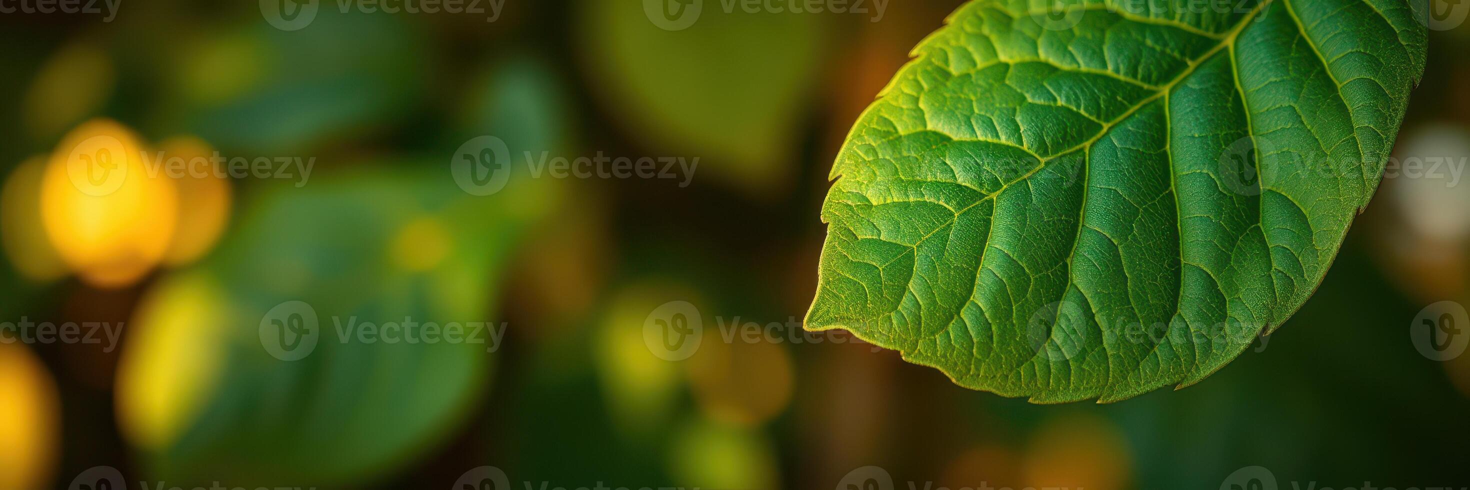 Close-up of vibrant green leaves illuminated by sunlight in a natural setting during a tranquil afternoon photo