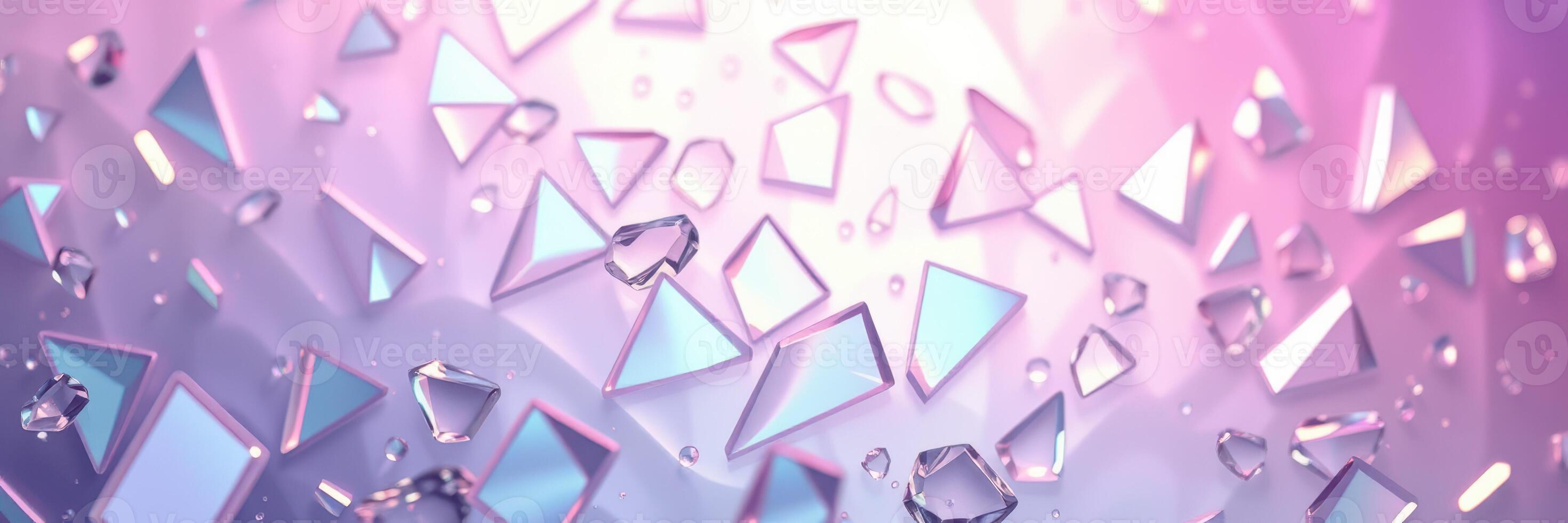 Beautiful geometric shapes and crystals create a dazzling pattern in vibrant colors photo