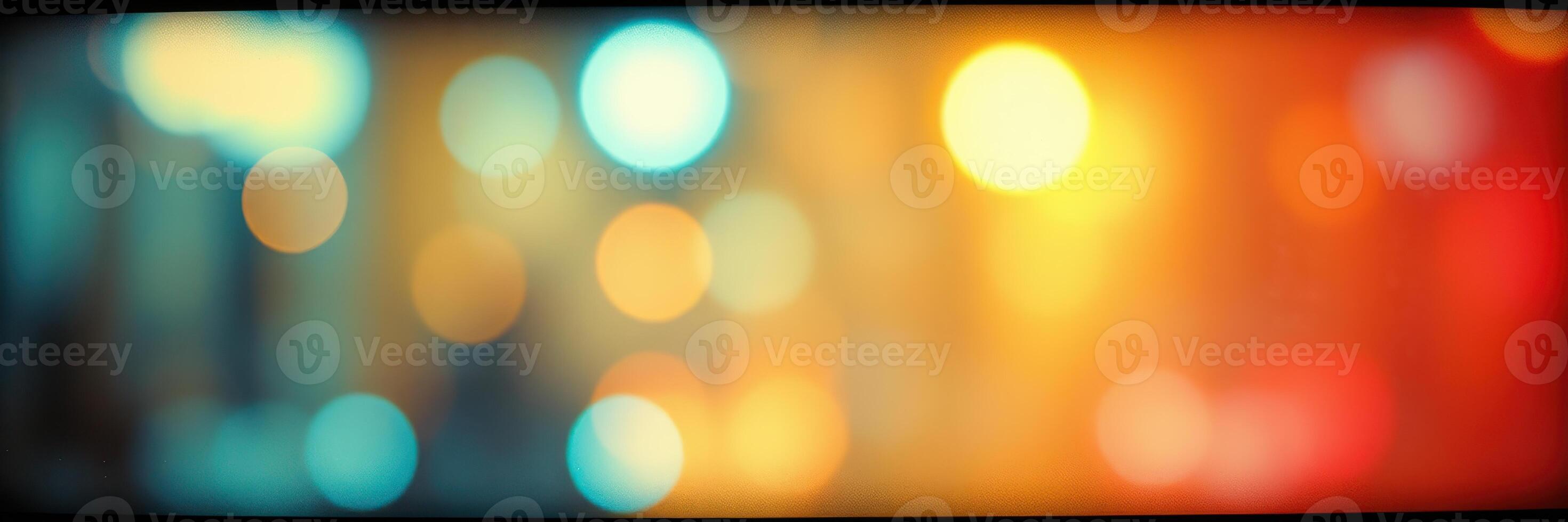 Colorful bokeh lights create a dreamy urban atmosphere at night, illuminating the street with vibrant hues photo