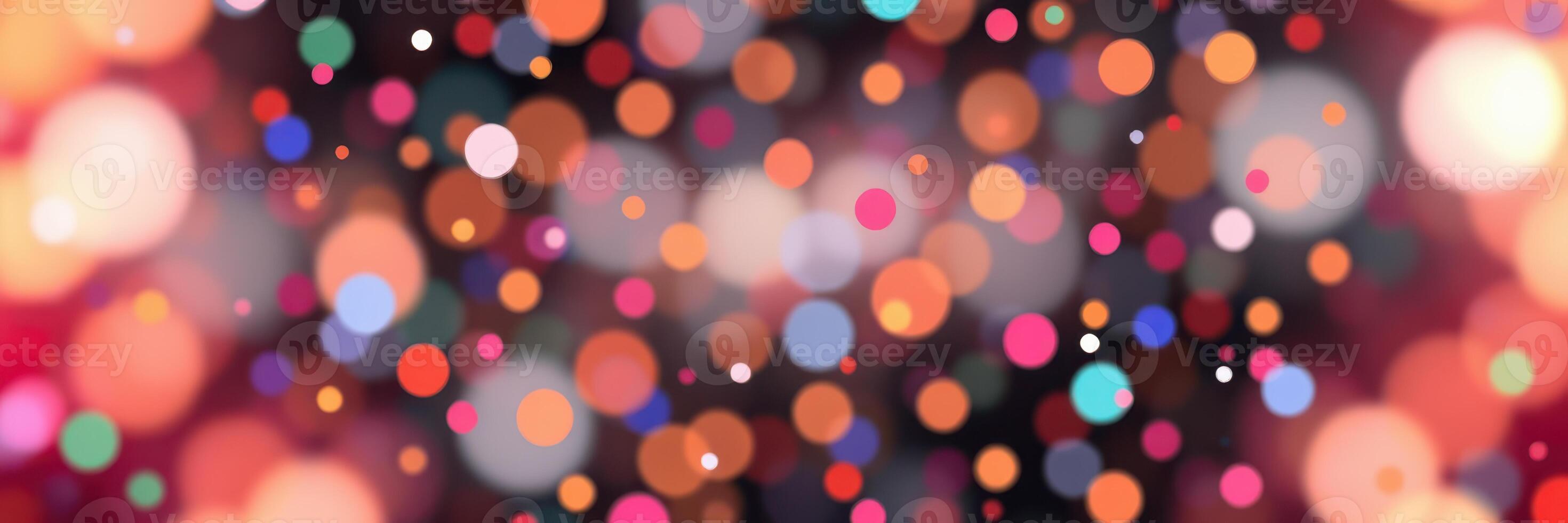 Colorful bokeh background creating a festive atmosphere with vibrant lights and a lively ambiance photo