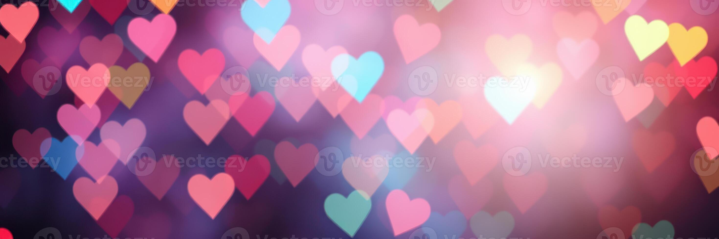 Colorful heart shapes create a romantic and festive atmosphere for celebrations and special occasions photo