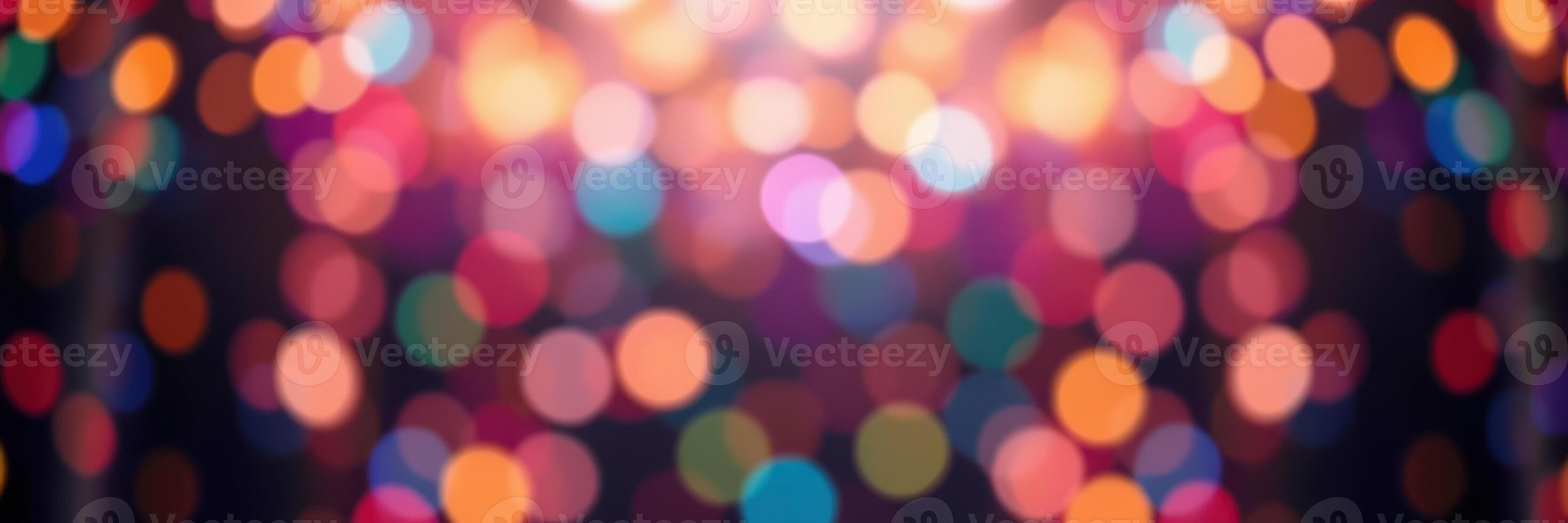 Colorful bokeh lights create a vibrant atmosphere for a festive celebration in the evening photo