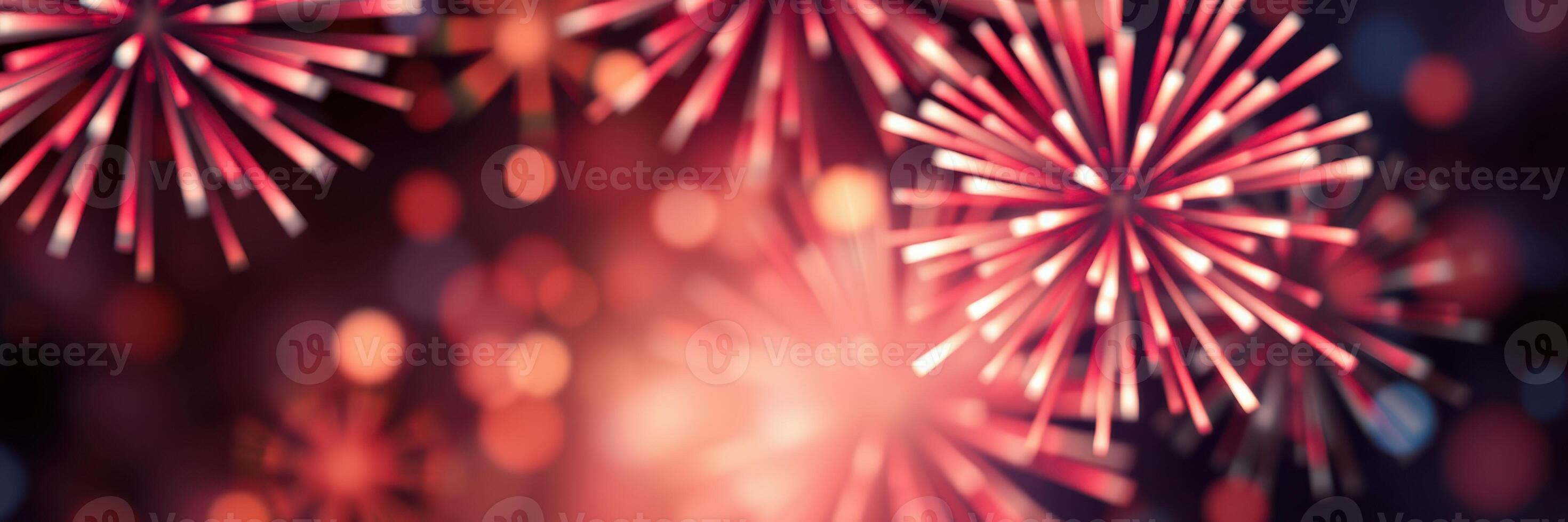 Colorful fireworks illuminate the night sky during a celebration in a vibrant display of lights and energy photo