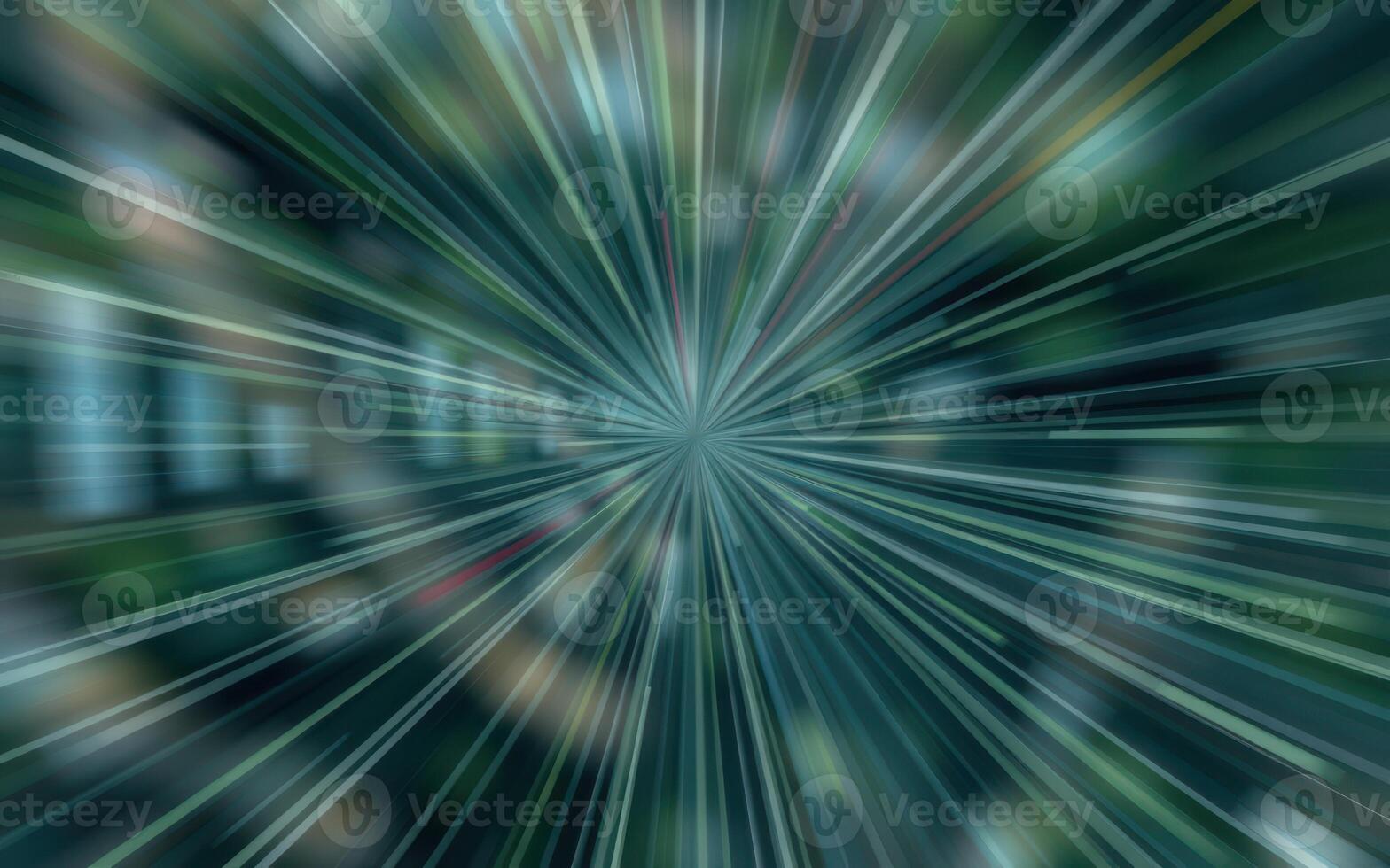 Abstract representation of light beams radiating from a central point in a dynamic pattern photo