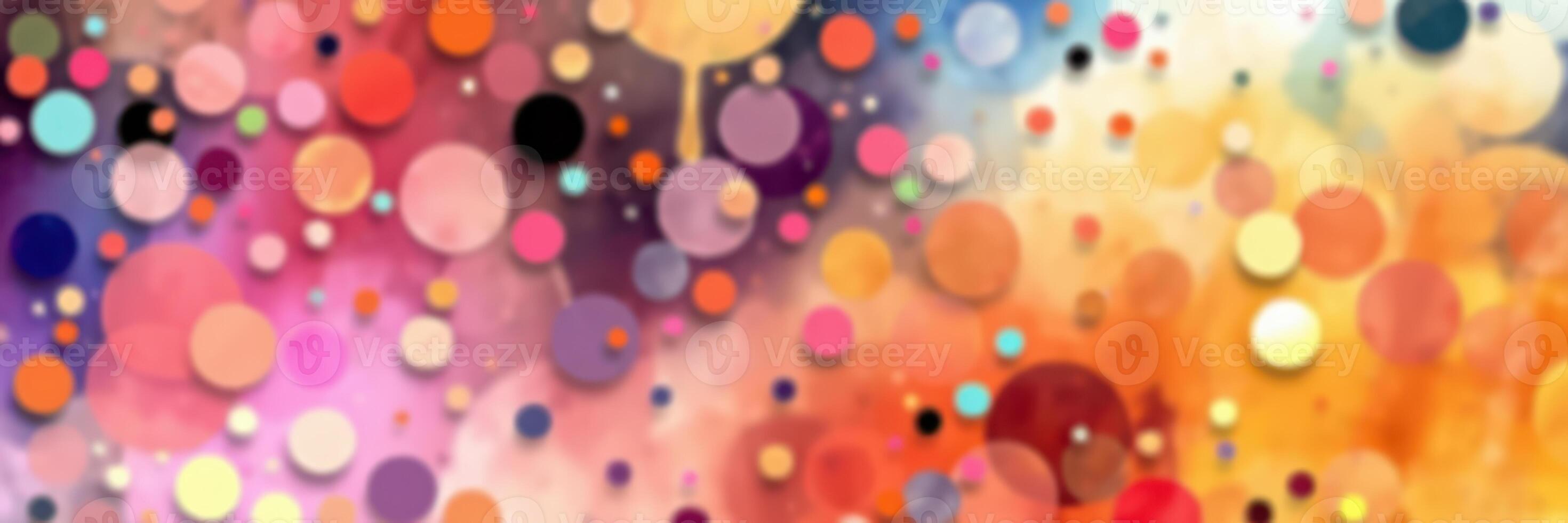 Colorful bubbles create an abstract pattern in a vibrant background during an art exhibition photo
