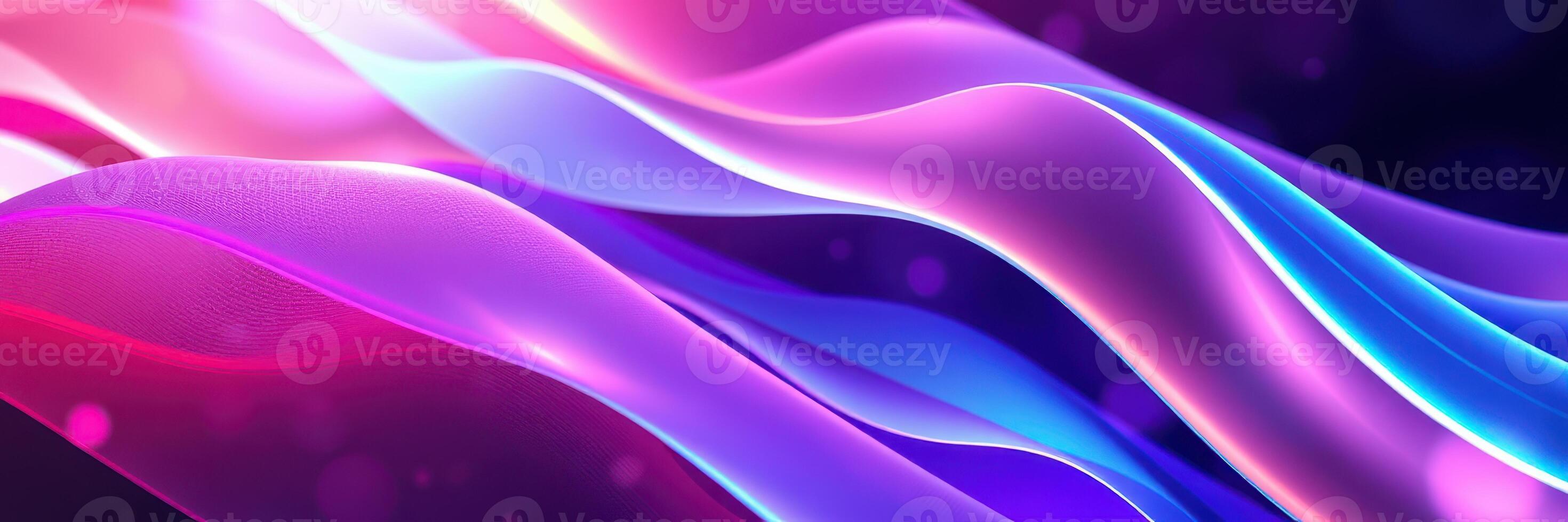 Colorful flowing waves create a vibrant abstract design with soft gradients in shades of pink, blue, and purple photo