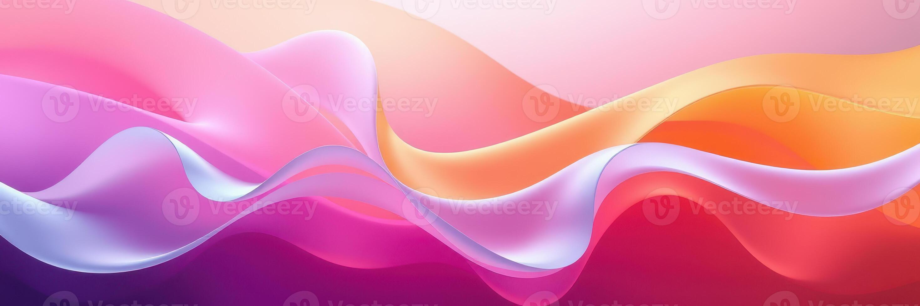 Colorful waves create an abstract background with smooth gradients and flowing lines of pastel shades photo