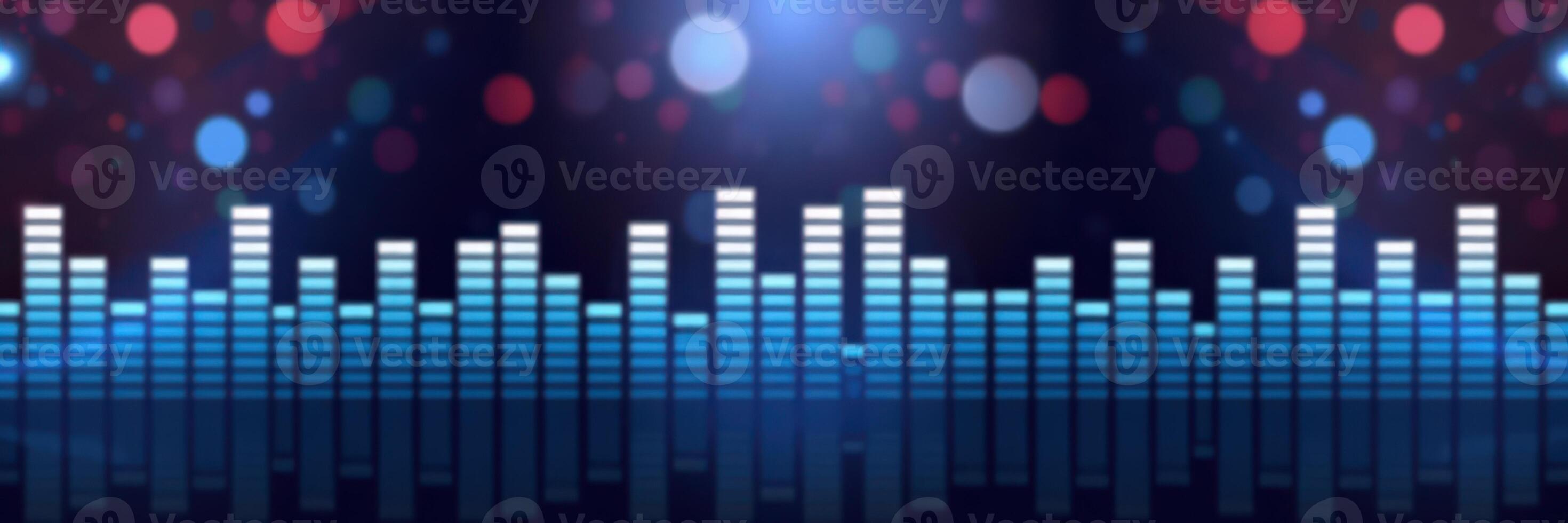 Visual representation of a sound wave with colorful lights at a music event photo